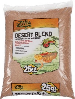 Zilla Desert Blend Ground English Walnut Shell Reptile Bedding 25qt