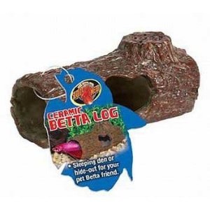 Zoo Med Beta Ceramic Log, Brown, Fish Betta, 4.25 inch