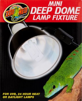Zoo Med Lab Mini Deep Dome Reptile Lamp Fixture, Black, 5.5 inch, 100W