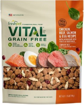 Freshpet Vital Meals Grain Free Chicken, Salmon, & eggs Recipe for Dogs 1.75lb