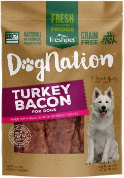 Freshpet Dog Nation Turkey Bacon Treats for Dogs, 3oz