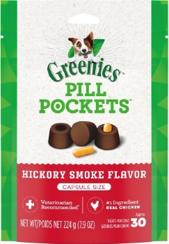Greenies Pill Capsule Hickory Smoke Flavor 30 count