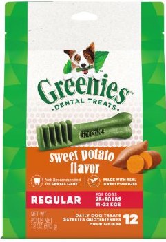 greenies Dental Chews, Sweet Potato, Regular, 12 count, 12oz