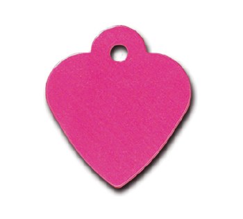 Dog Tag Heart Shape, Dark Pastel Pink, Small