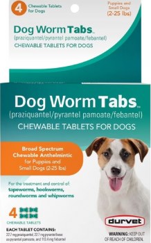 Durvet Dog Worm Tabs Small Dog 2-25lb 4 count