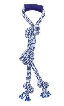 Mammoth Winter Fresh Twin Rope Tug with Handle for Dogs, Blue White, 20 inch