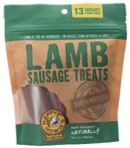 Happy Howies Lamb Sausage Dog Treats, 4 inch 13 count