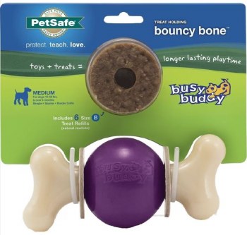 Petsafe Busy Buddy Bouncy Bone Dog Toy, Purple, Medium