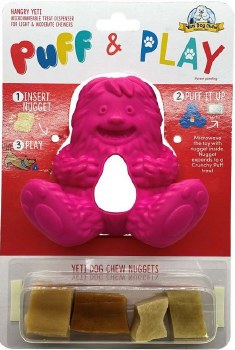 Yeti Pet Dog Puff & Play Hangry, Pink, Dog Toys