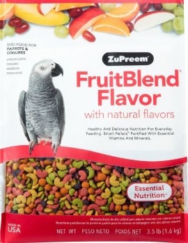 ZuPreem Fruit Blend Flavors for Parrot and Conure, Bird Food, 2lb