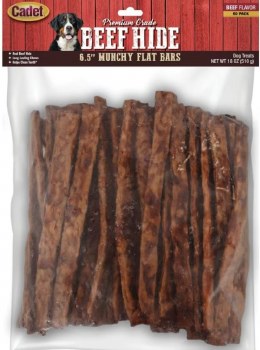 Cadet Gourmet Munchy Rawhide Sticks, Beef, 6.5 inch, 50 count