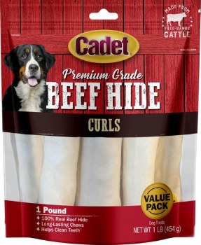 Cadet Premium Grade Beefhide Curls, 4 inch, 1lb