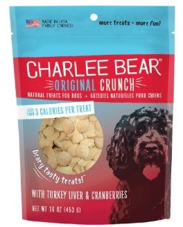 Charlee Bear Original Crunch Dog Treats, Turkey, Liver, and Cranberry, 16oz