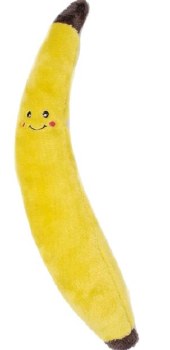 Zippy Paws Jigglerz Banana, Yellow, Dog Toys, Extra Large