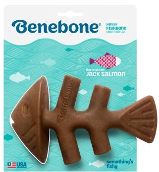 Benebone Chew Good Fish Bone with Real Jack Salmon Medium