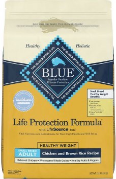 Blue Buffalo Life Protection Small Breed Healthy Weight Adult Formula Chicken and Brown Rice Recipe Dry Dog Food 15lb