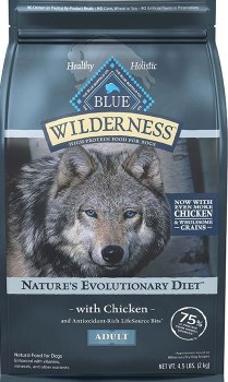 Blue Buffalo Wilderness Chicken and Peas Recipe Grain Free Dry Dog Food 4.5lb