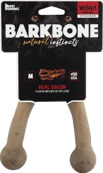 BarkBone Wishbone Natural Instincts Bacon Flavored Nylon Dog Toy, Medium