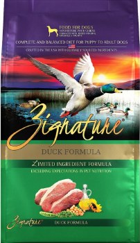 Zignature Limited Ingredient Formula Duck and Chickpea Recipe Grain Free, Dry Dog Food, 4lb