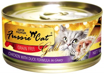 Fussie Cat Gold Chicken with Duck in Gravy Grain Free Canned, Wet Cat Foo,d 2.8oz