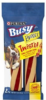 Purina Busy Bone Twisted Small & Medium, Dog Treat, case of 6, 7oz