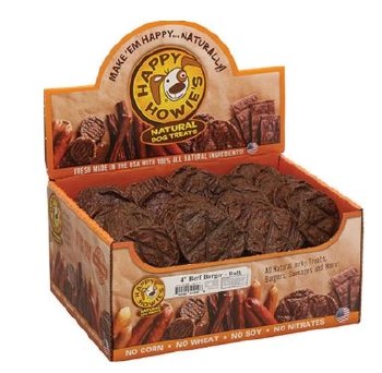 Happy Howies Beef Burgers Dog Treats, 4 inch