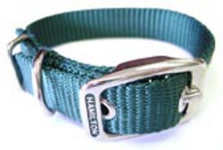 Hamilton Single Thick Nylon Deluxe Dog Collar, 18 inch, Dark Green