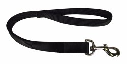 Hamilton Double Thick Nylon Lead with Swivel Snap and Loop Handle, 1 inch Thick, 18 inch Long, Black
