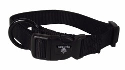 Hamilton Adjustable Dog Collar, 1 inch thick, 18-26 inch long, Black