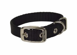 Hamilton Single Thick Nylon Deluxe Dog Collar, 3/4 inch thick x 20 inch length, Black