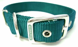 Hamilton Double Thick Nylon  Deluxe Dog Collar, 1 inch x 30 inch, Green