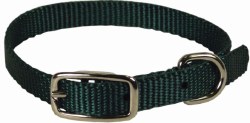 Hamilton Single Thick Nylon Deluxe Dog Collar, 3/4 inch thick x 20 inch length, Dark Green