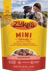 Zuke's Mini Naturals Salmon Recipe, Dog Treats, 1lb