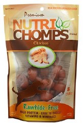 Nutri Chomps Premium Nutri Chomps Mini Chicken Knot Dog Treats, Digestible Dog Chews, 8 count