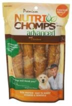 Nutri Chomps Advanced Peanut Butter Twists Wrapped with Real Chicken Dog Chews, Digestible Dog Chews, 4 Count, Medium