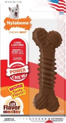 Nylabone Power Chew Textured Regular Bone Nylon Dog Chew Toy, Flavor Medley, Dog Dental Health, Regular