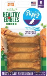 Nylabone Healthy Edibles Puppy Natural Chew, Dog Bones, Turkey/Sweet Potato, Petite, 8 Pack