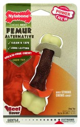 Nylabone Power Chew Femur Alternative Nylon Dog Chew Toy, Beef Flavor, Dog Dental Health, Wolf