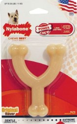 Nylabone Power Chew Wishbone Nylon Dog Chew Toy, Original Flavor, Dog Dental Health, Regular