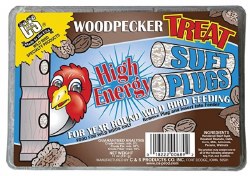 C&S Woodpecker Treat High Energy Suet Plugs Wild Bird Food, 12oz