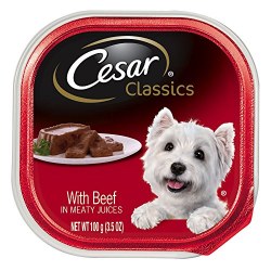 Cesar Classics Loaf in Sauce with Beef, Wet Dog Food Tray, 3.5oz