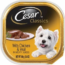 Cesar Classics Loaf in Sauce with Chicken and Veal Wet Dog Food Tray 3.5oz