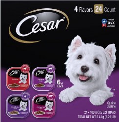 Cesar Classics Loaf in Sauce Variety Pack Wet Dog Food Case of 24, 3.5oz