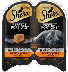 Sheba Perfect Portions Pate In Natural Juices Savory Chicken Entree Grain Free, Wet Cat Food, 2.6oz