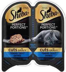 Sheba Perfect Portions Cuts in Gravy Tender Trout Entree Grain Free, Wet Cat Food, 2.6oz