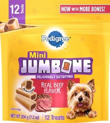 Pedigree Mini Jumbone Real Beef Flavor, Dog Treats, 12 Pack