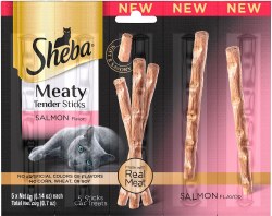 Sheba Meaty Tender Sticks Salmon Flavored Cat Treats 5 Count