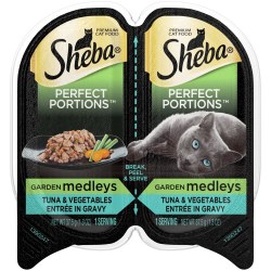 Sheba Perfect Portions Garden Medleys Tuna and Vegetables Entree Grain Free Wet Cat Food case of 24 2.6oz