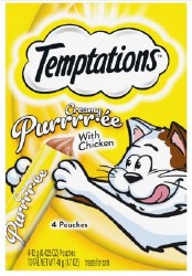 Whiskas Temptations Creamy Purrree with Chicken, Lickable Cat Treat, 4 count, 1.7oz