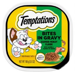 Temptations Bites in Gravy, Chicken, Wet Cat Food, 2.5oz Tray